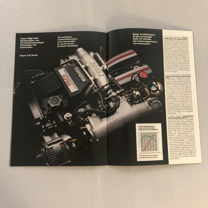 Vintage Toyota Supra Turbo Sales Brochure Catalog French German Italian Text