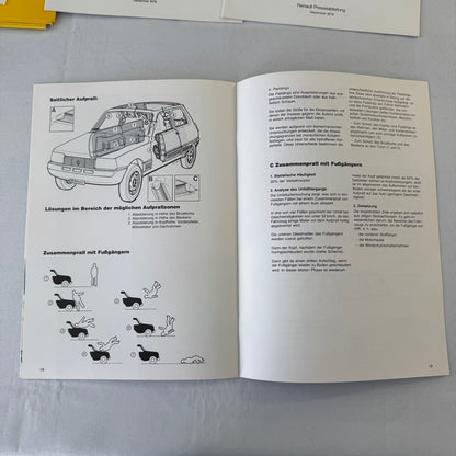 1980 Renault 5 Safety Testing Car Press Kit Brochure Photos Vintage GERMAN Text