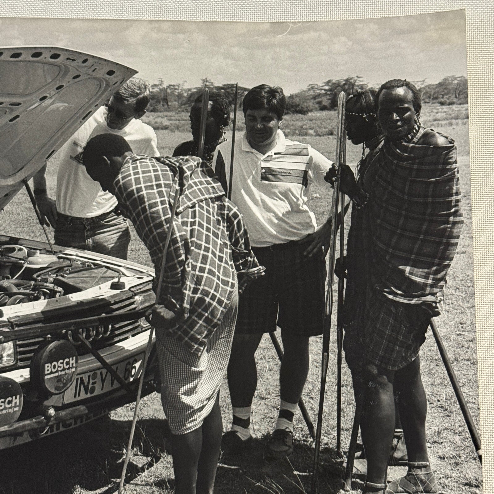 Audi 200 Quattro Safari Rallye Rally Kenya Masai Tribe Press Photo Photograph