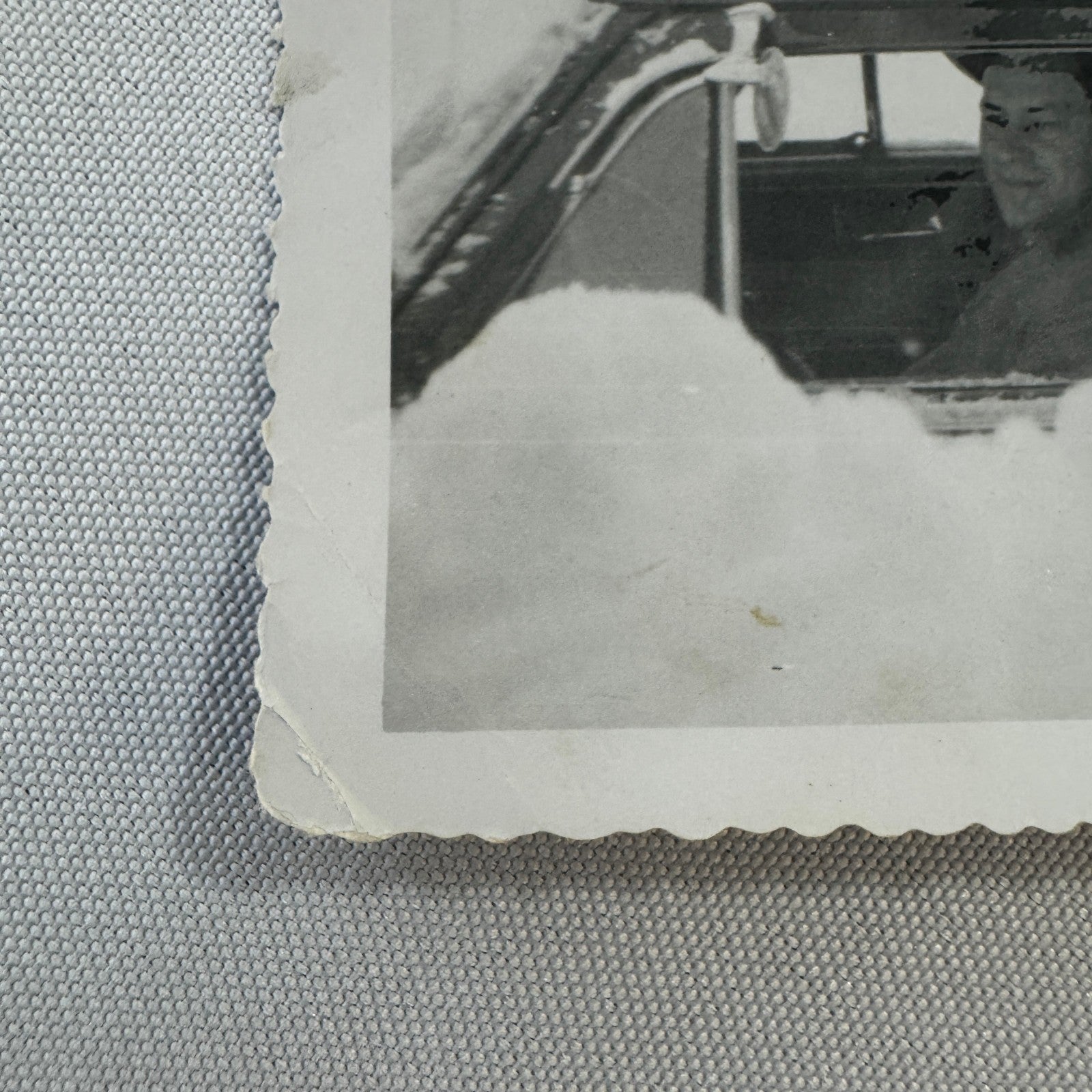 Vintage Photo Car Automobile Buried In Snow Snowstorm Man