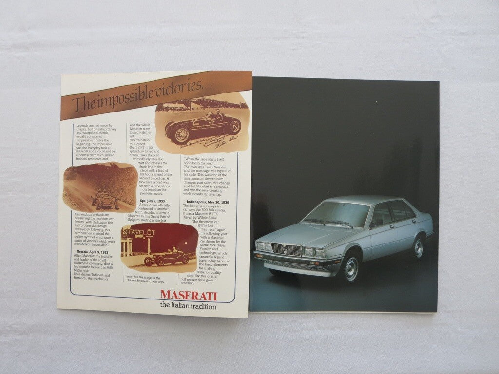 1986 ? Maserati Biturbo 425 Sales Brochure Catalog Advertising 