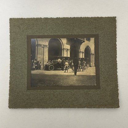 Vintage Photograph Photo People with Early Automobile Car