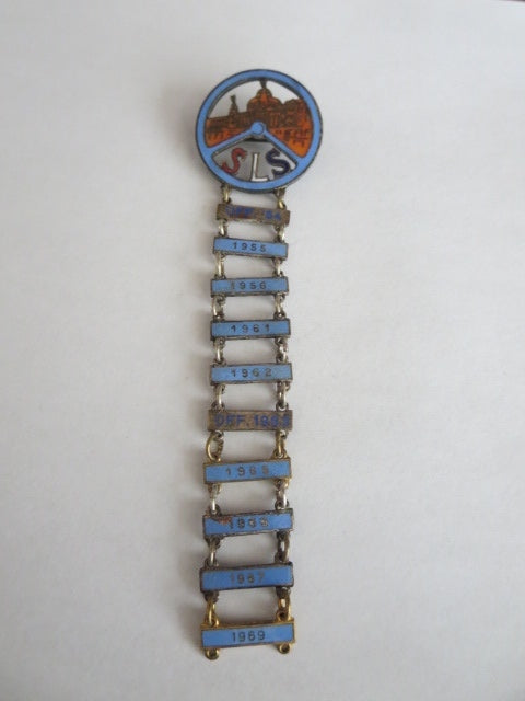 Vintage SLS Scheveningen Luxemburg Scheveningen Car Rally Pin Badge 1954-1969