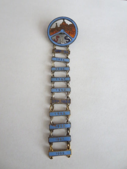 Vintage SLS Scheveningen Luxemburg Scheveningen Car Rally Pin Badge 1954-1969