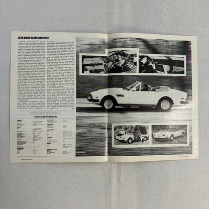 Aston Martin Volante Convertible Road Test Sales Brochure Catalog Sports Car