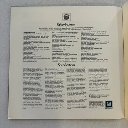 1973 Cadillac Sales Brochure Catalog Fleetwood Brougham Eldorado Coupe DeVille +