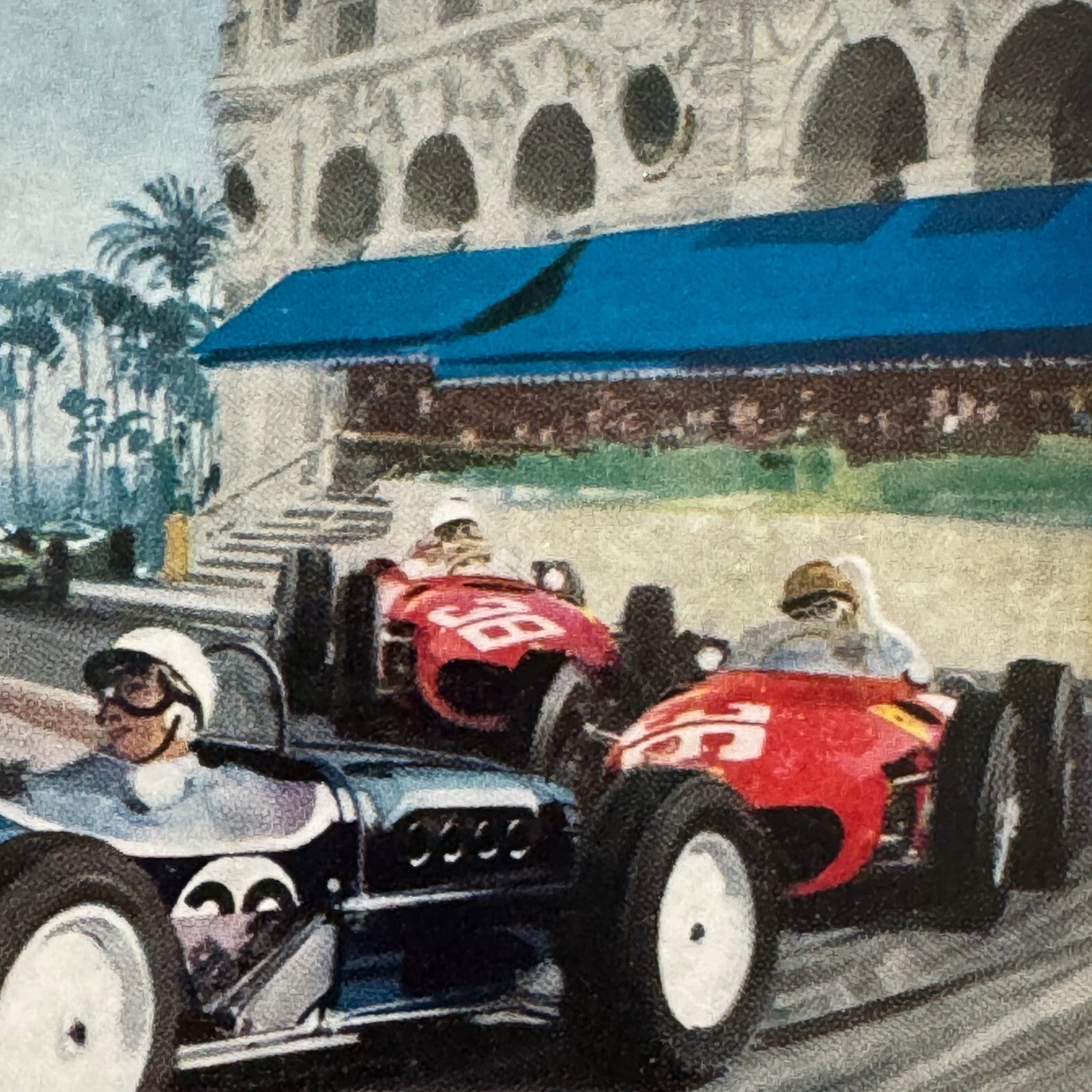 Stirling Moss Lotus Climax Richie Ginther Ferrari Racing Illustration Print