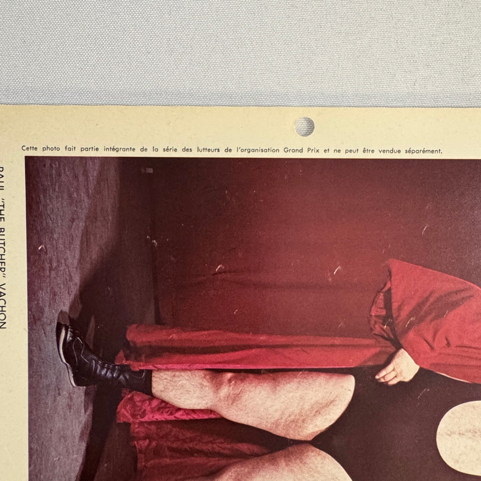 Vintage Wrestling Print Insert Paul Vachon The Butcher Vachon Quebec French 1973