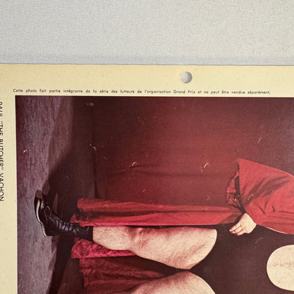 Vintage Wrestling Print Insert Paul Vachon The Butcher Vachon Quebec French 1973