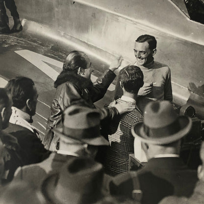 Press Photo Photograph Air Race Aviators Pilots Plane Airplane 1934 London News