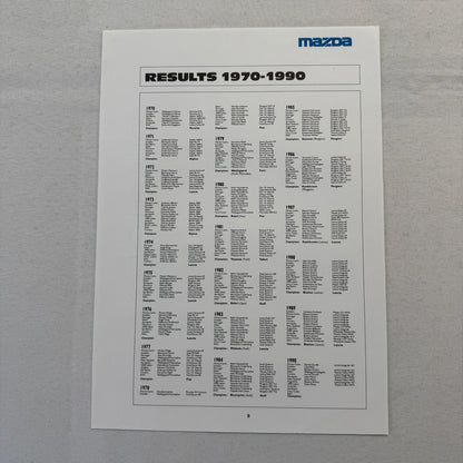 1990 Mazda Group A WRC Rally Rallye Racing Press Kit Brochure Mazda 323