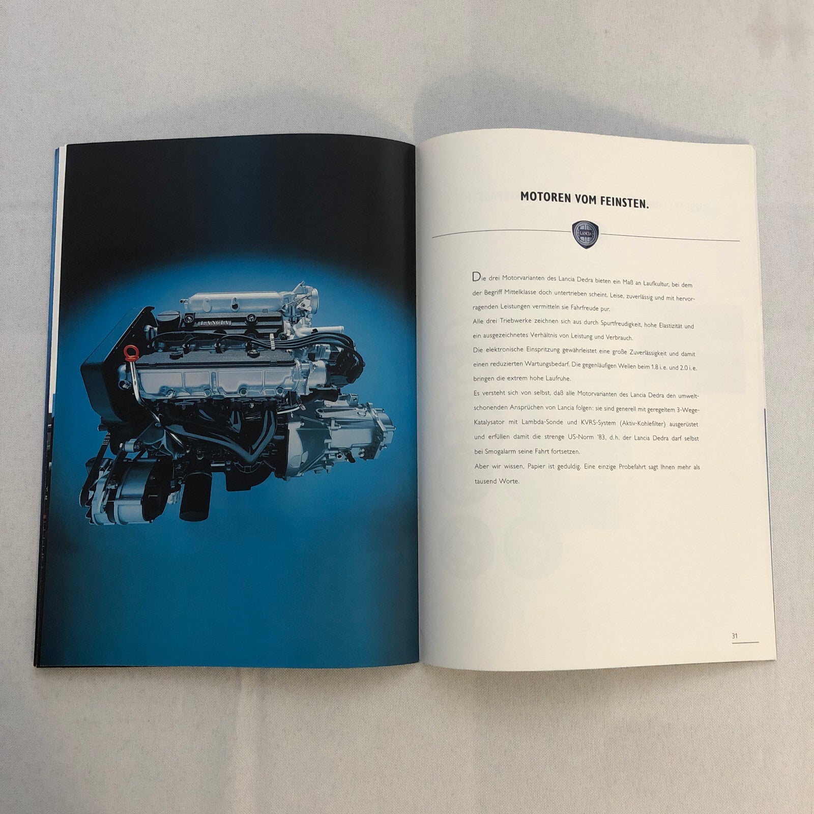 Lancia Dedra Car Sales Brochure Catalog Dedra German Text