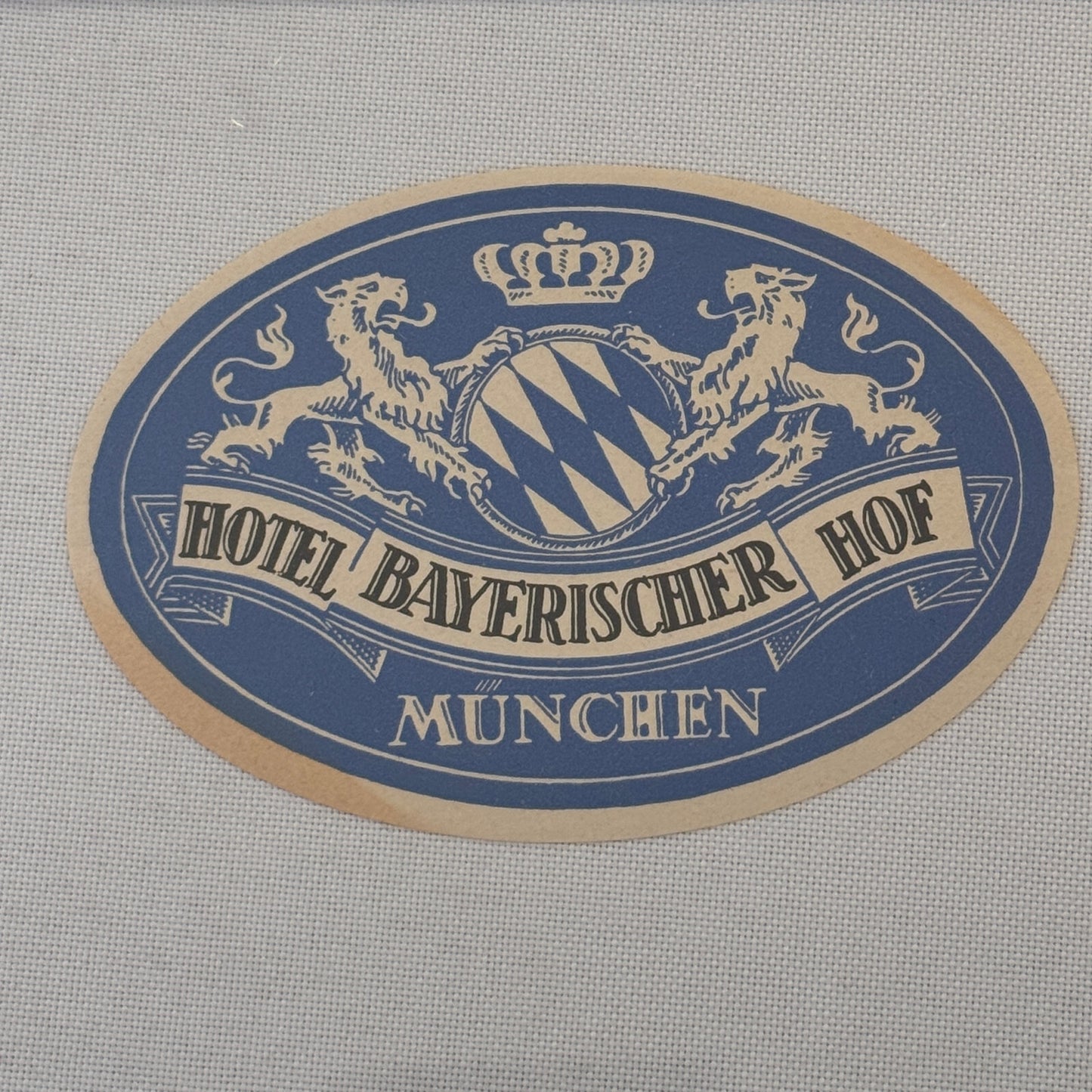 Vintage Hotel Travel Label Hotel Bayerischer Hof Munchen Germany German