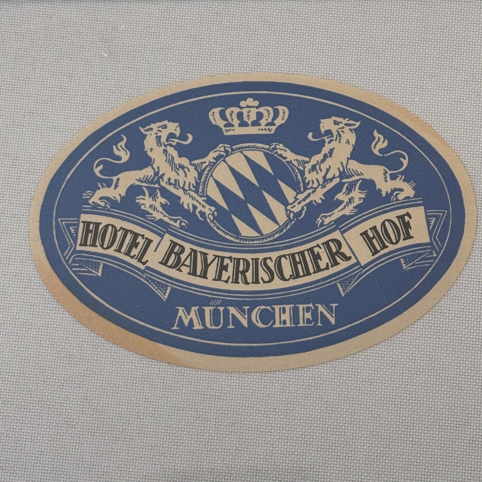Vintage Hotel Travel Label Hotel Bayerischer Hof Munchen Germany German