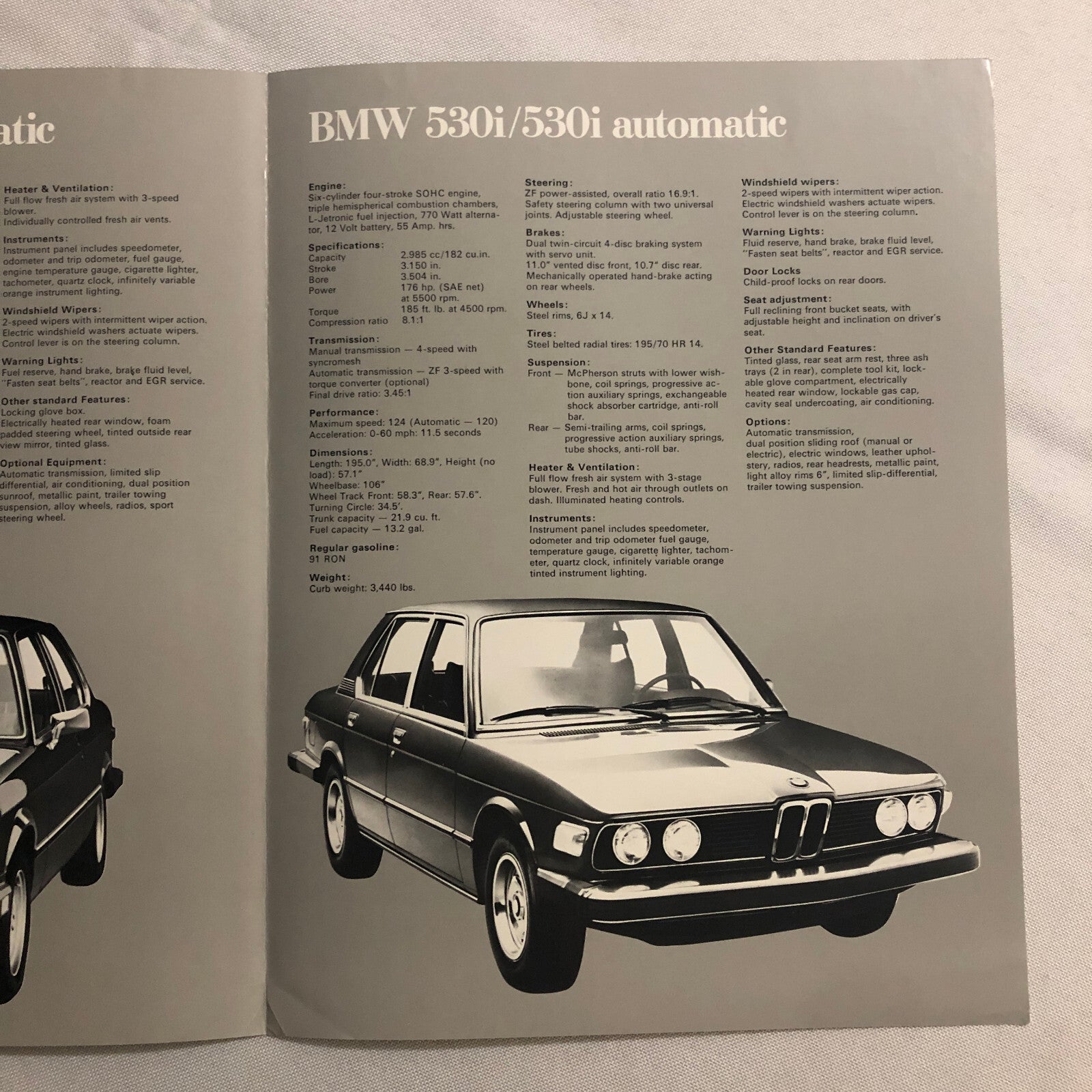 Vintage BMW Sales Brochure Catalog - 630 CSi 320i 530i Automatic 
