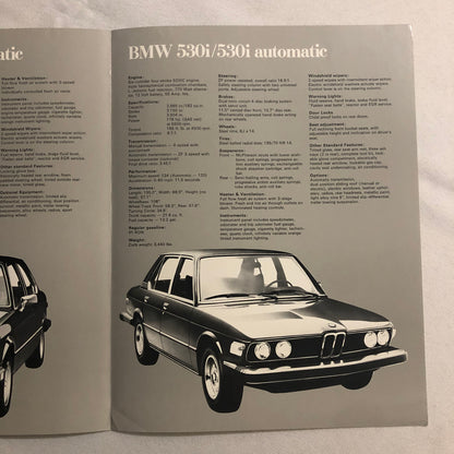 Vintage BMW Sales Brochure Catalog - 630 CSi 320i 530i Automatic 