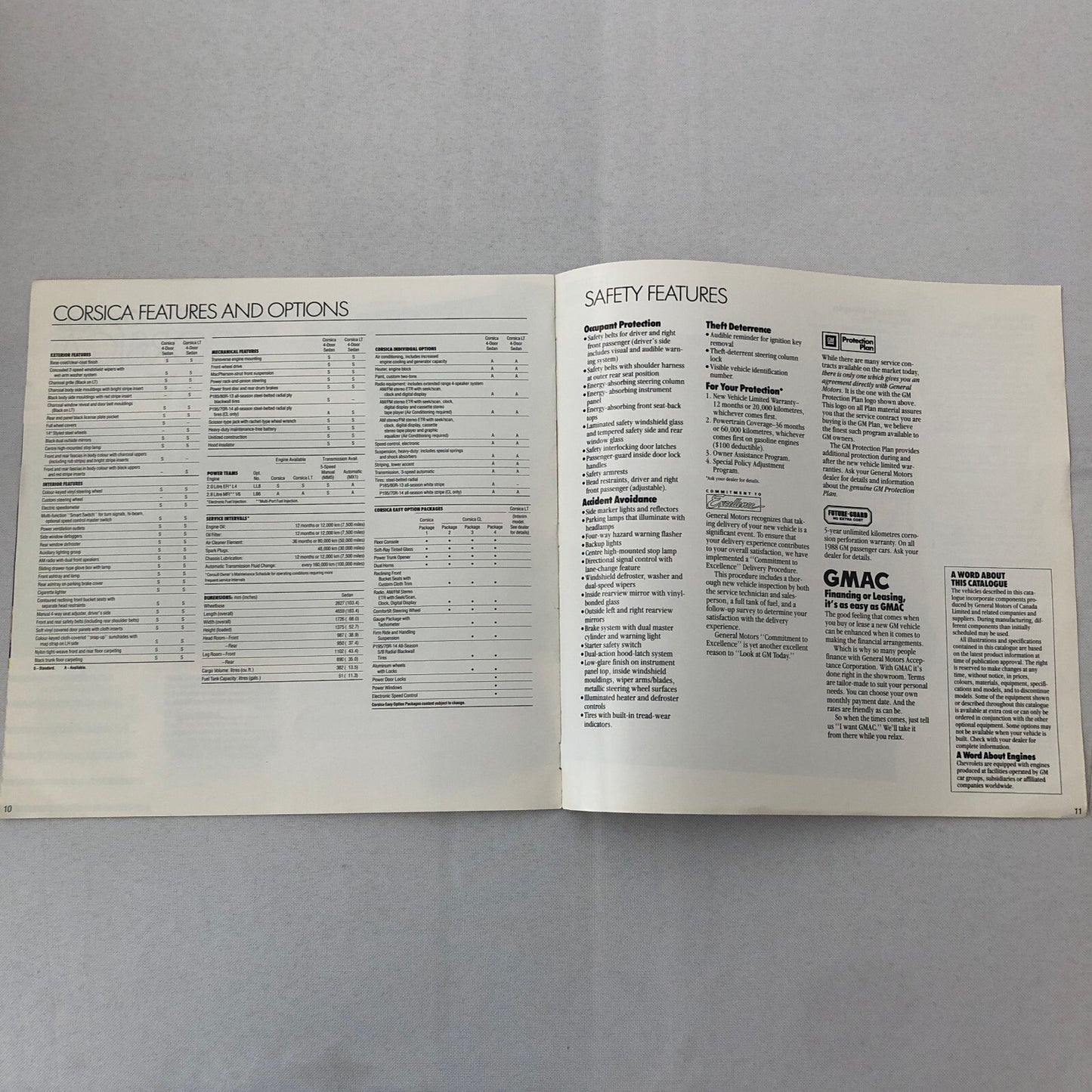 1987 Chevrolet Corsica Sales Brochure Catalog Advertising