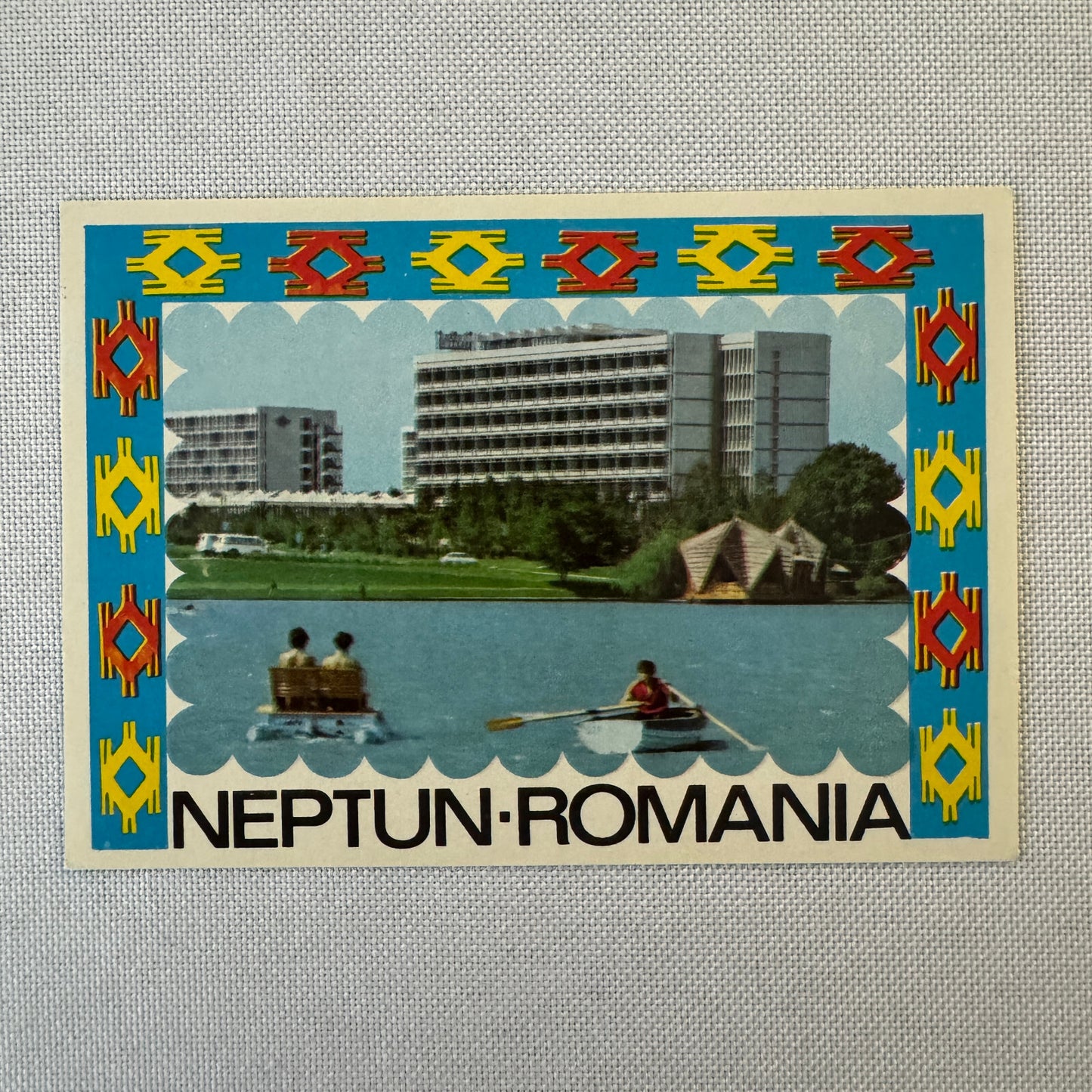 Vintage Hotel Travel Luggage Label Hotel Neptune Romania
