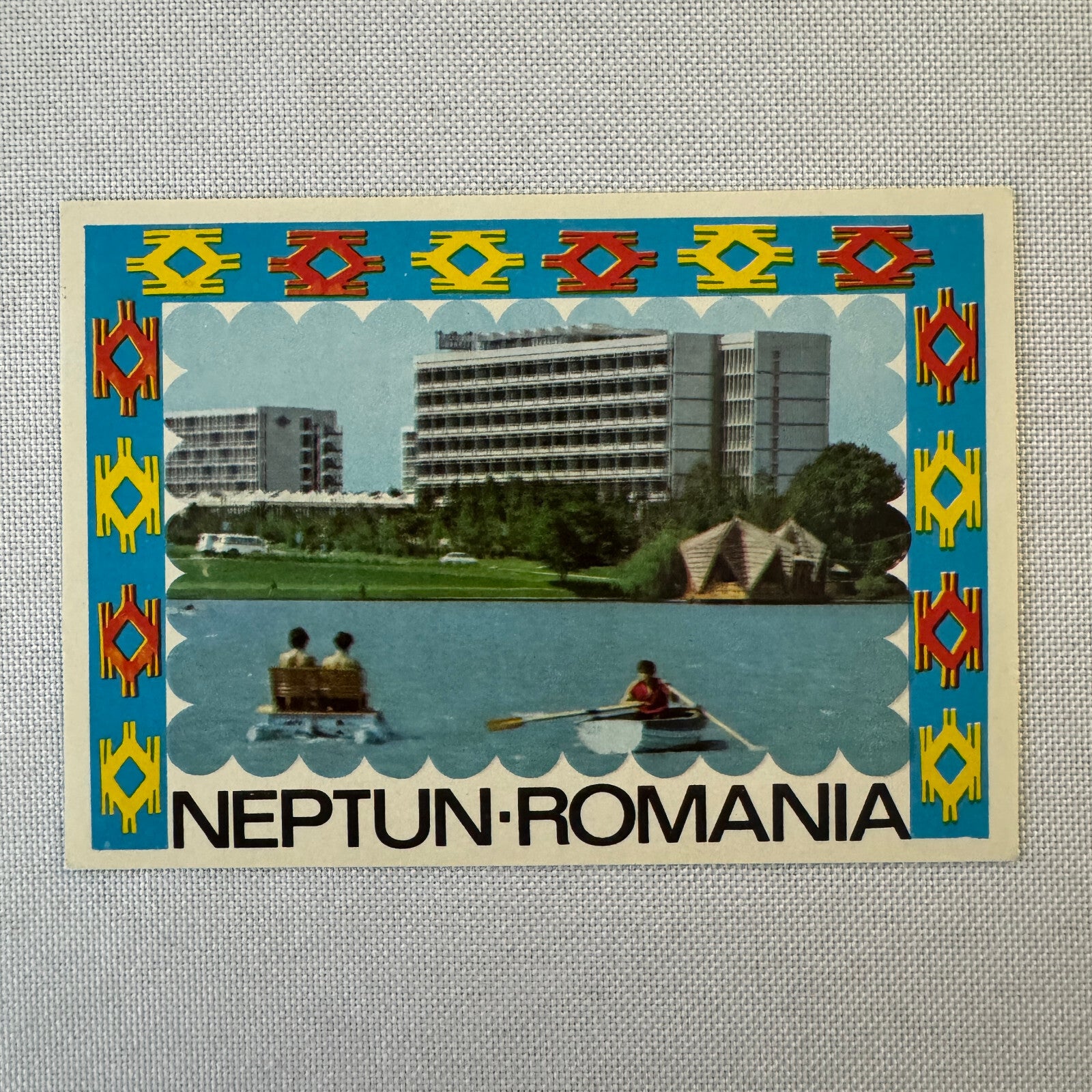 Vintage Hotel Travel Luggage Label Hotel Neptune Romania