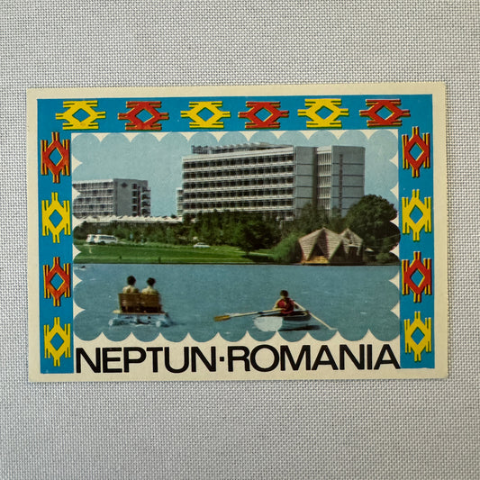 Vintage Hotel Travel Luggage Label Hotel Neptune Romania
