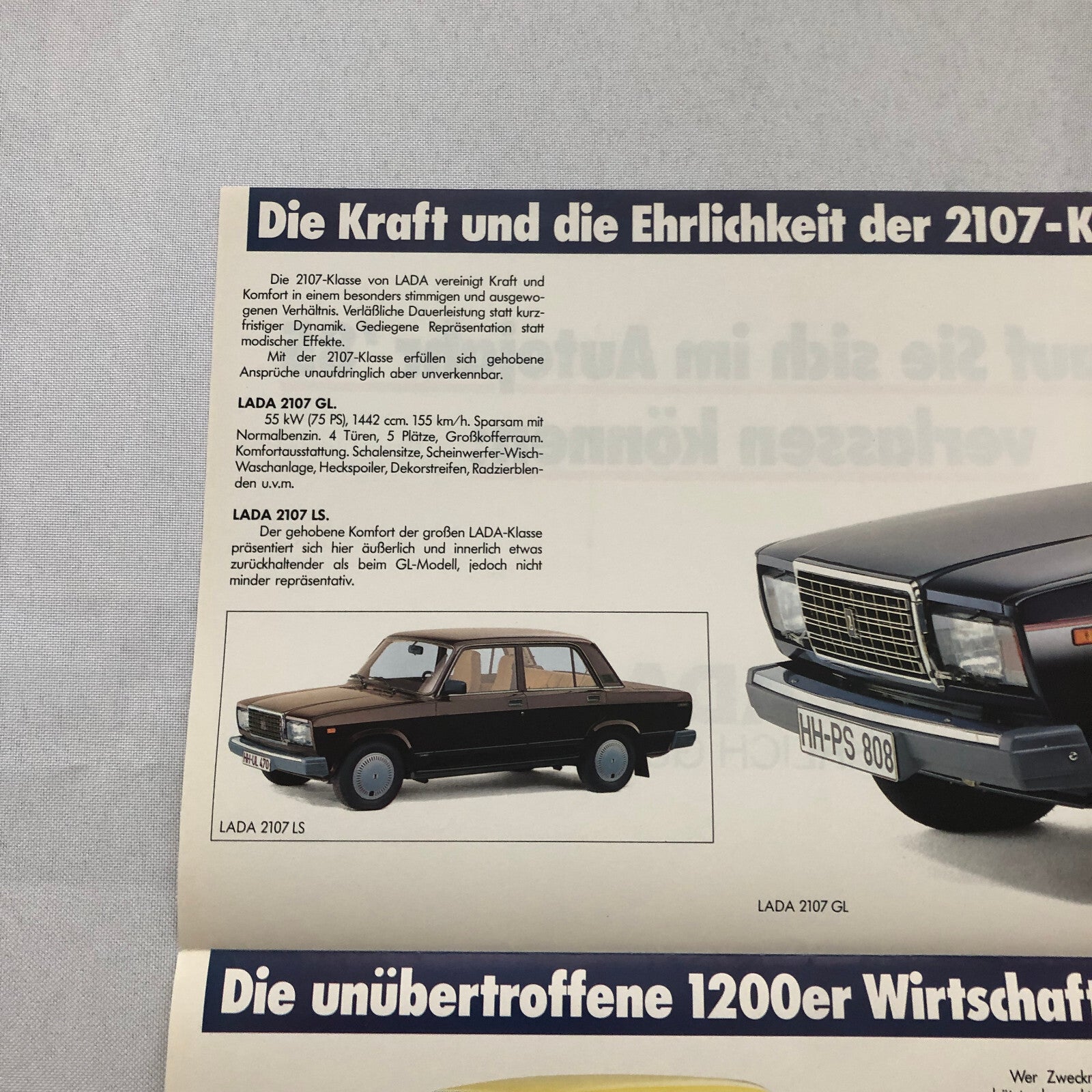 1985 Lada Car Sales Brochure Catalog Nova Niva 1200 2107 German Text