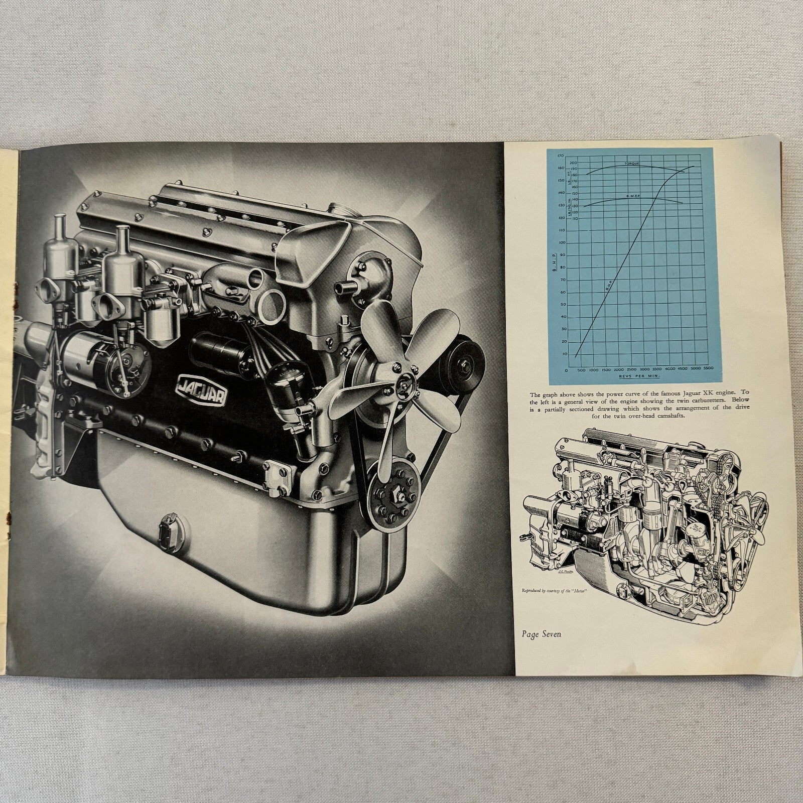 Jaguar Mark VII Saloon Car Sales Brochure Catalog XK120 XK 120 Engine