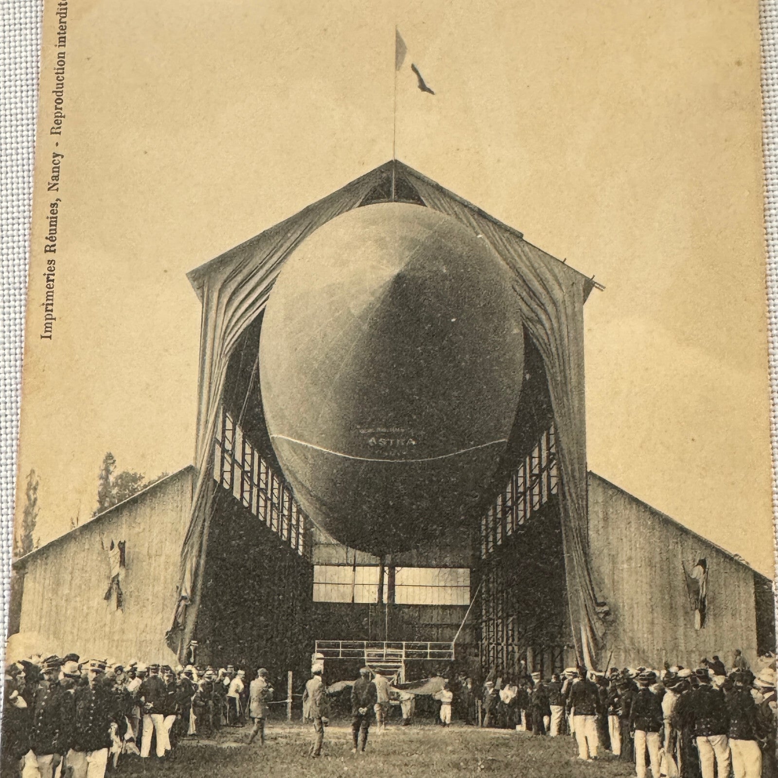 Vintage Airship Dirigible Zeppelin Postcard Post Card French Ville De Nancy