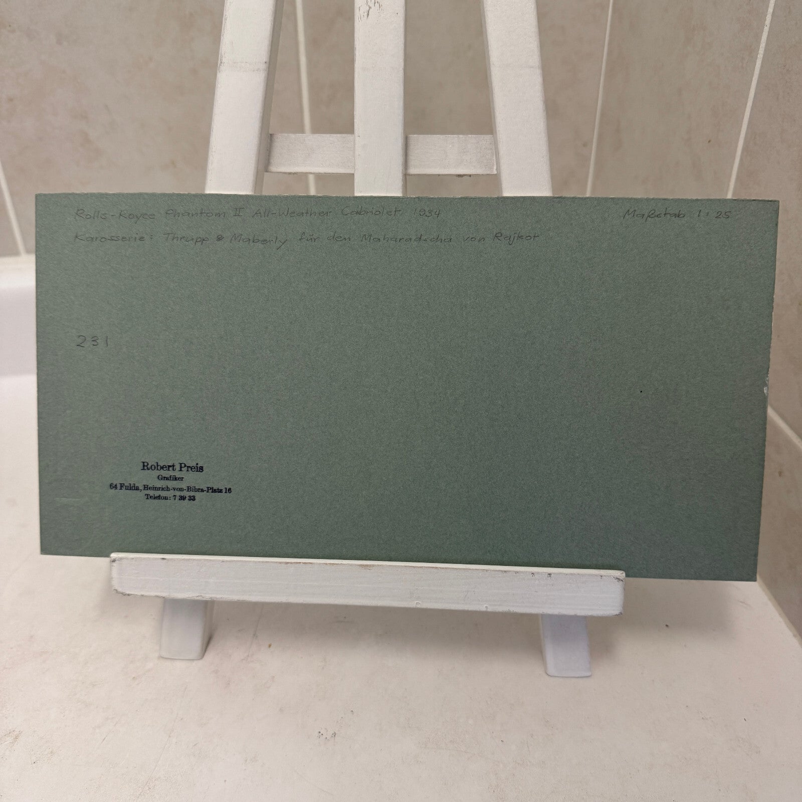 1934 Rolls Royce Phantom II Coachbuilder Cabriolet Car Illustration Art Drawing