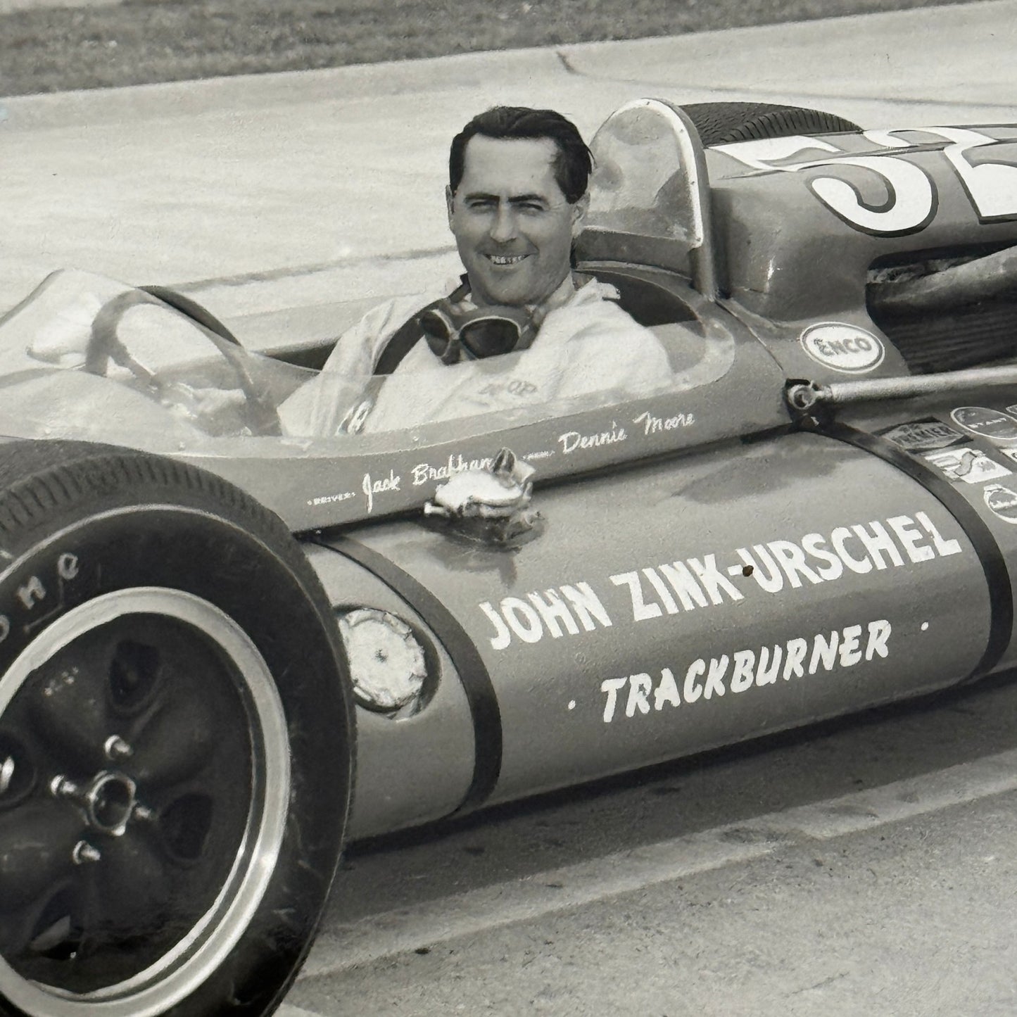 Vintage Racing Photo Photograph Jack Brabham 1964 Indianapolis Motor Speedway