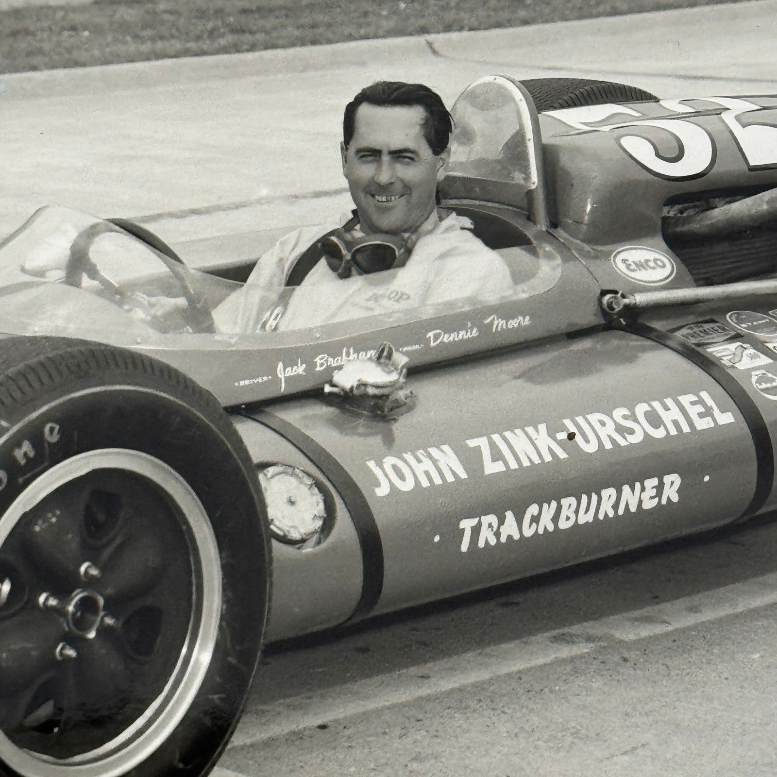 Vintage Racing Photo Photograph Jack Brabham 1964 Indianapolis Motor Speedway