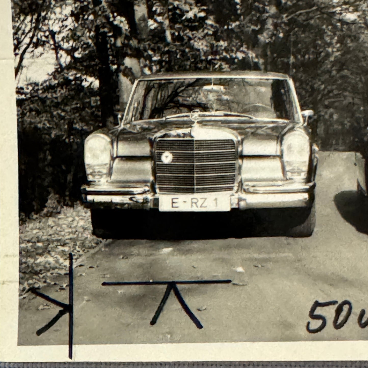 Vintage Photo Photograph Snapshot Porsche 911 with Mercedes Benz Car