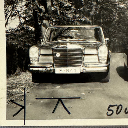 Vintage Photo Photograph Snapshot Porsche 911 with Mercedes Benz Car