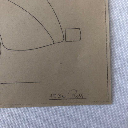 1936 Coachbuilder Car Design Blueprint Rendering Blue Print Coupe Body Style 