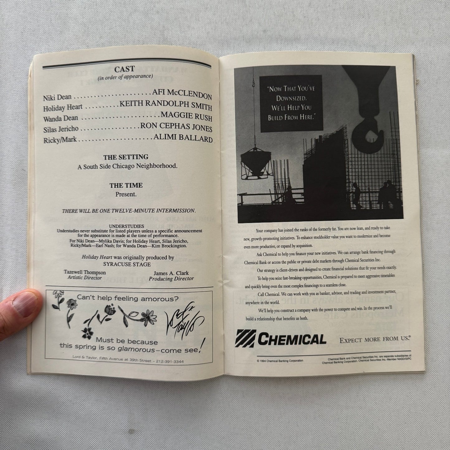 Holiday Heart Theater Playbill Cast Signed Autographed Signature Alimi Ballard