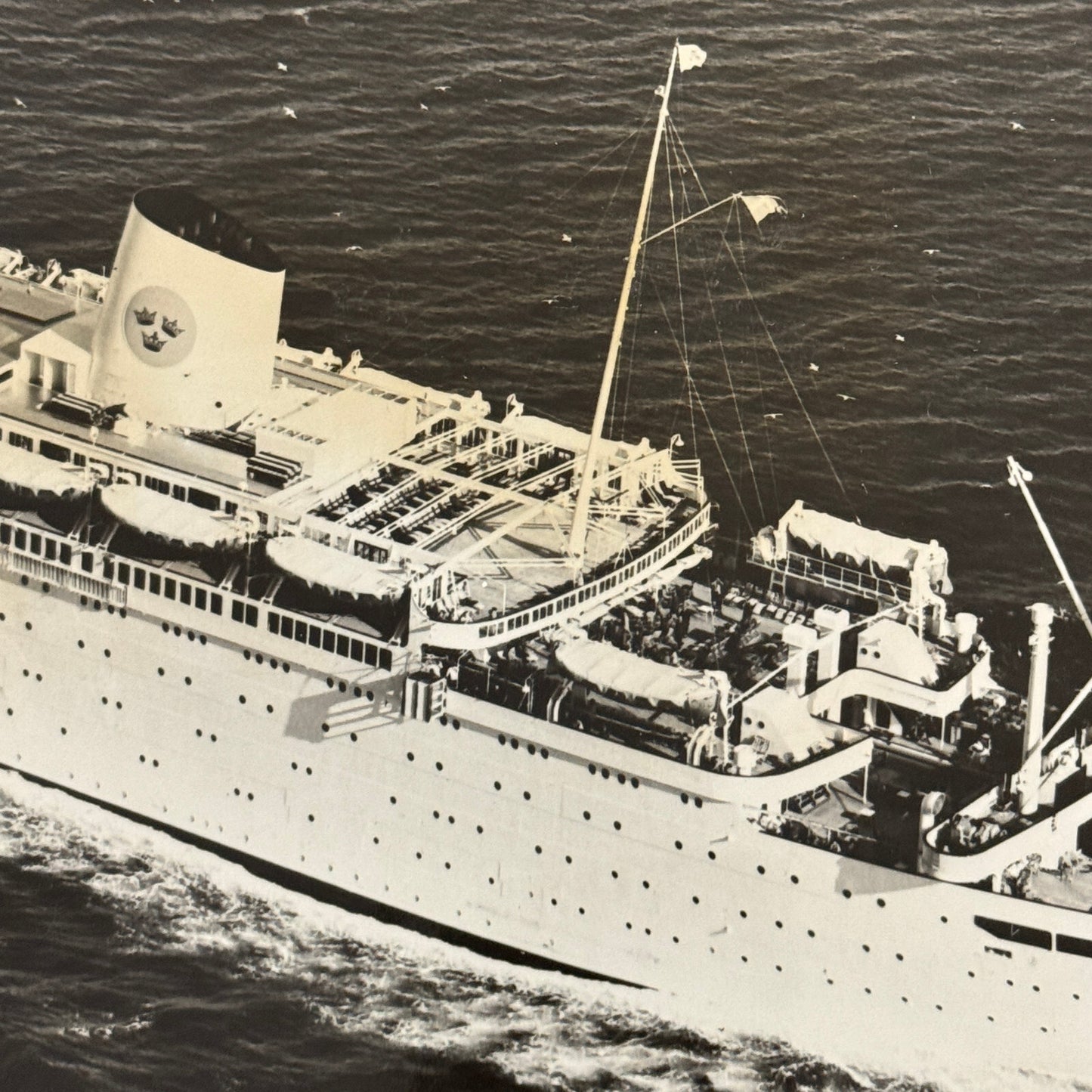 Vintage Ship Boat Photo Photograph Swedish Line MS Kungsholm 1961
