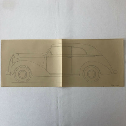 1936 Coachbuilder Car Design Blueprint Rendering Blue Print Coupe Body Style 