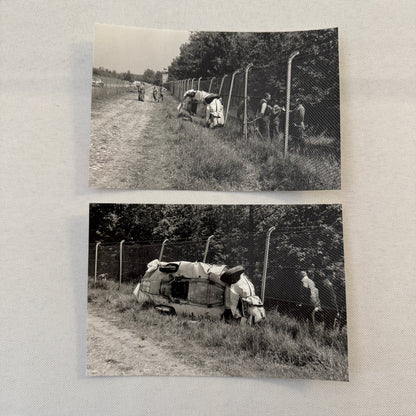 Abarth Alfa Romeo 1100 1957 Monza Crash Wreck Accident Photo Lot 2x