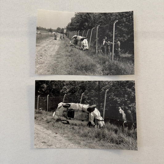 Abarth Alfa Romeo 1100 1957 Monza Crash Wreck Accident Photo Lot 2x