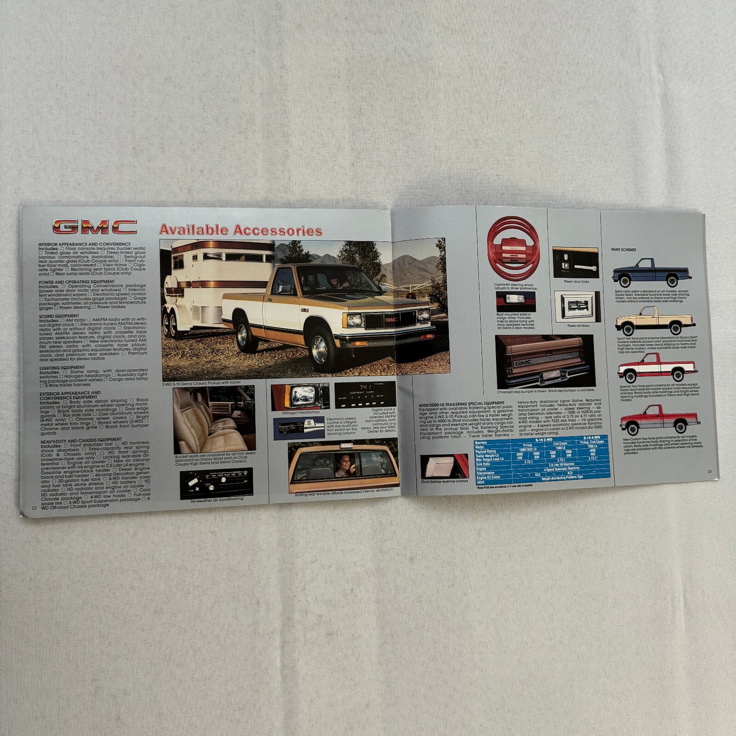 1985 GMC S-15 Pickup S15 Pickup Truck Sales Brochure Catalog Advertising