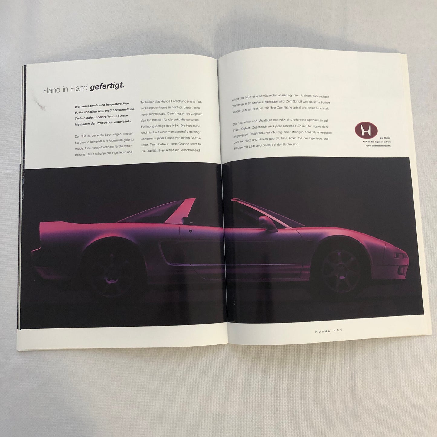 Honda NSX Car Sales Brochure GERMAN Text European Market
