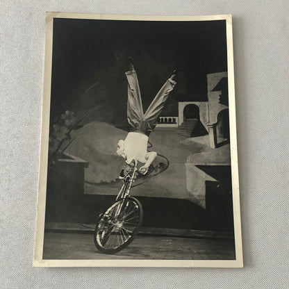 Circus Performer Bicycle Balancing Act Stunt Photo Photograph Print Vintage