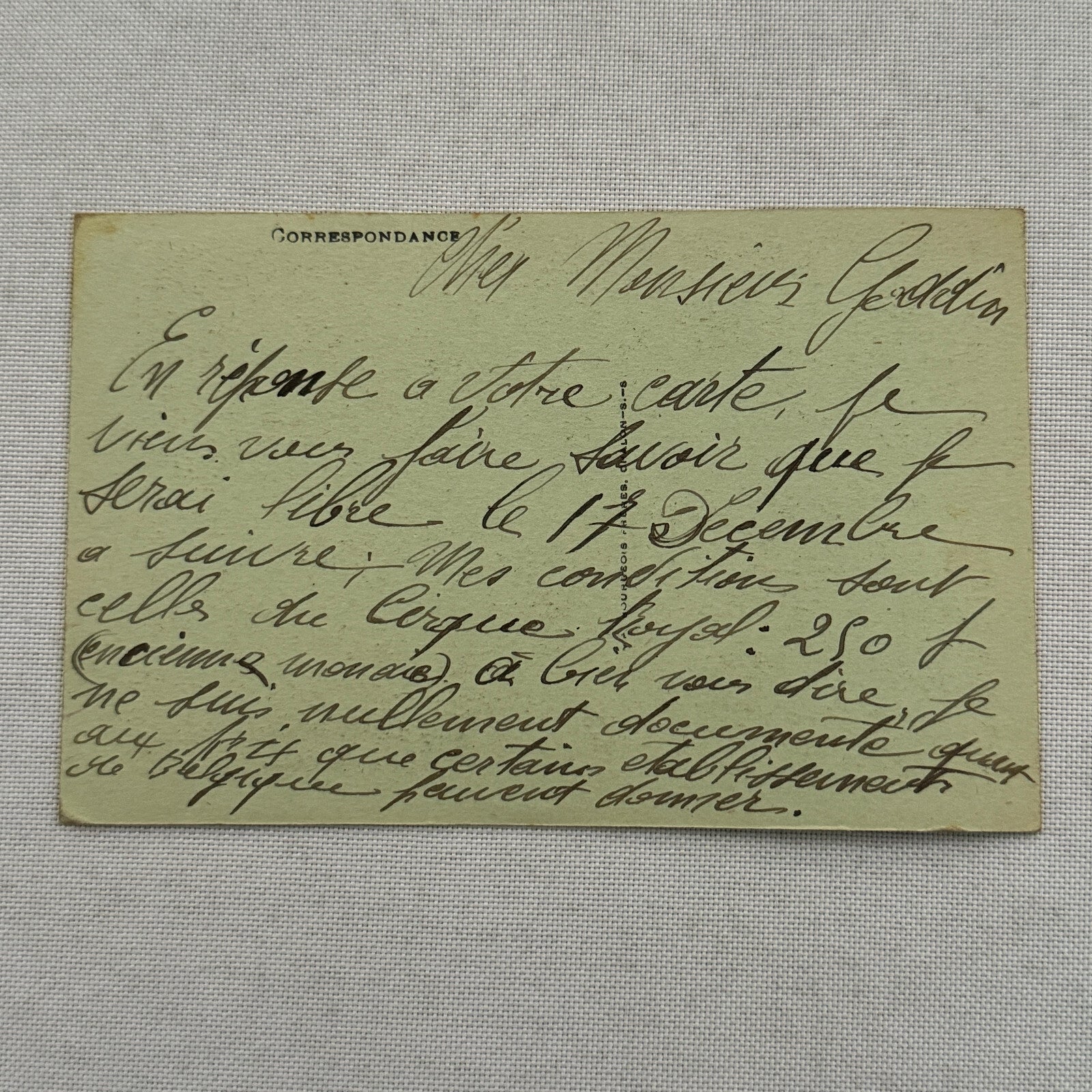 Vintage Circus Acrobat Performer Postcard Post Card Albert Guy