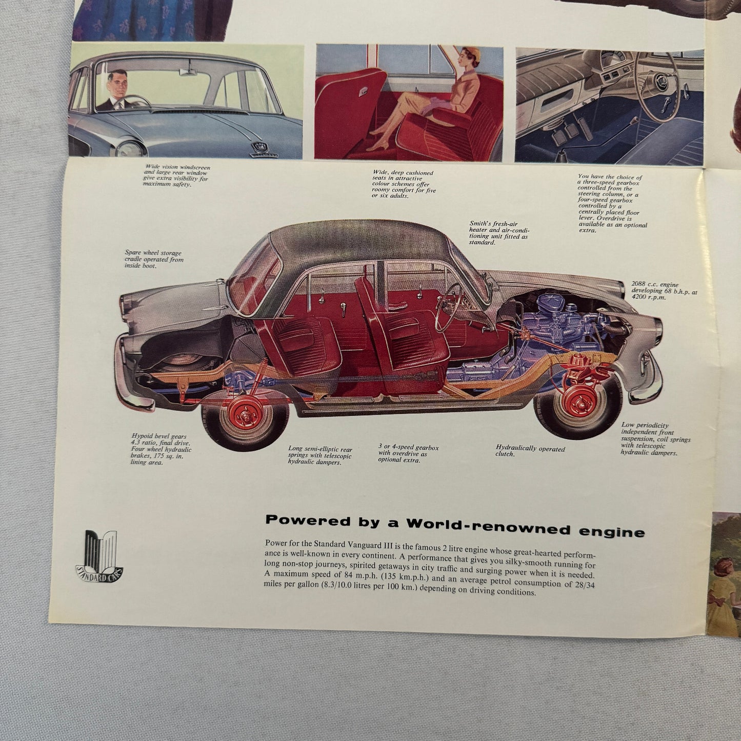 Standard Vanguard III Saloon Car Sales Brochure Catalog Advertising Vintage