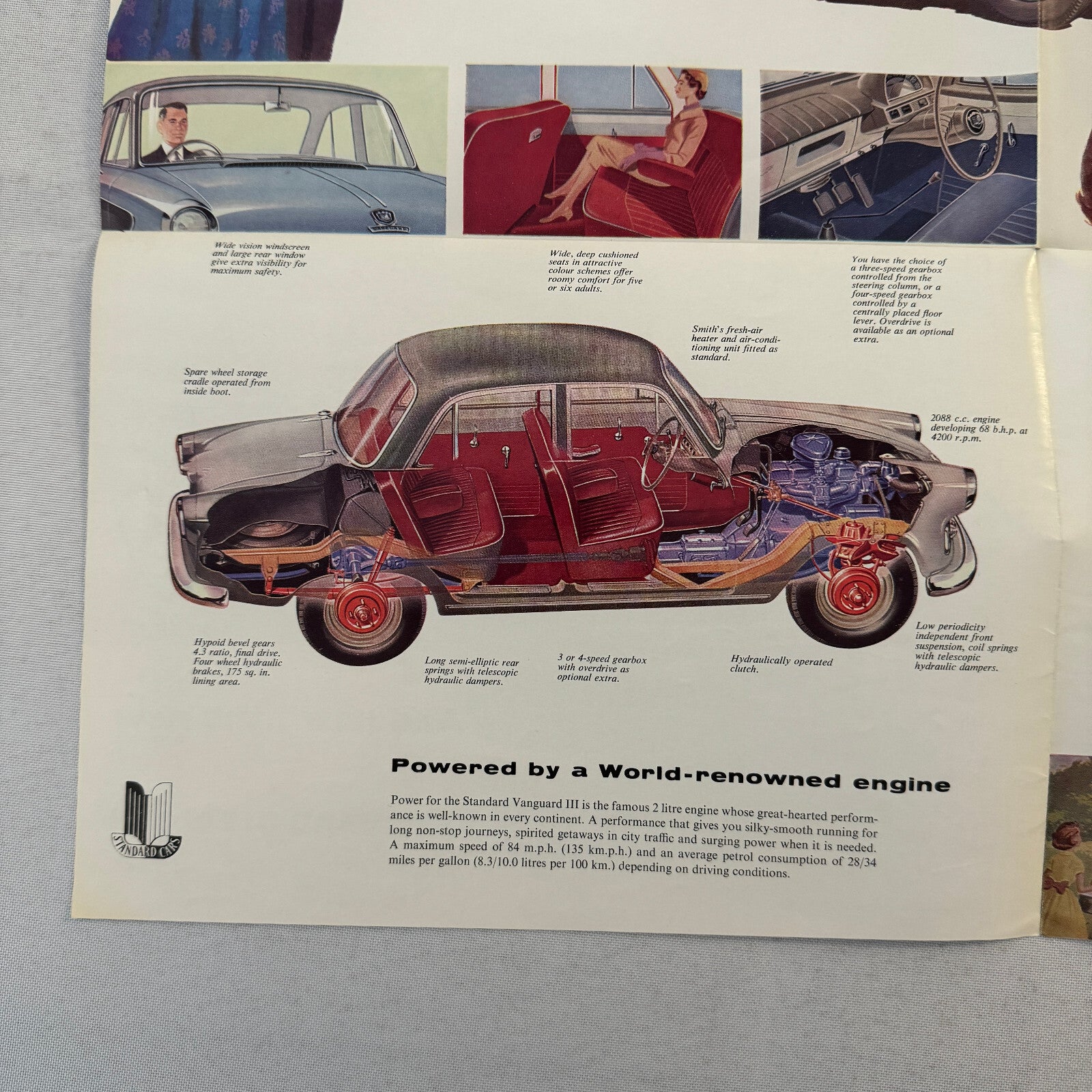 Standard Vanguard III Saloon Car Sales Brochure Catalog Advertising Vintage