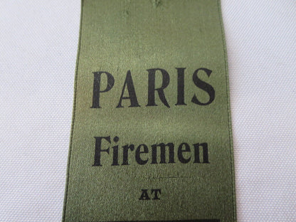 Vintage 1908 Paris Firemen Old Boys Reunion Ontario Canada Event Ribbon Fire 