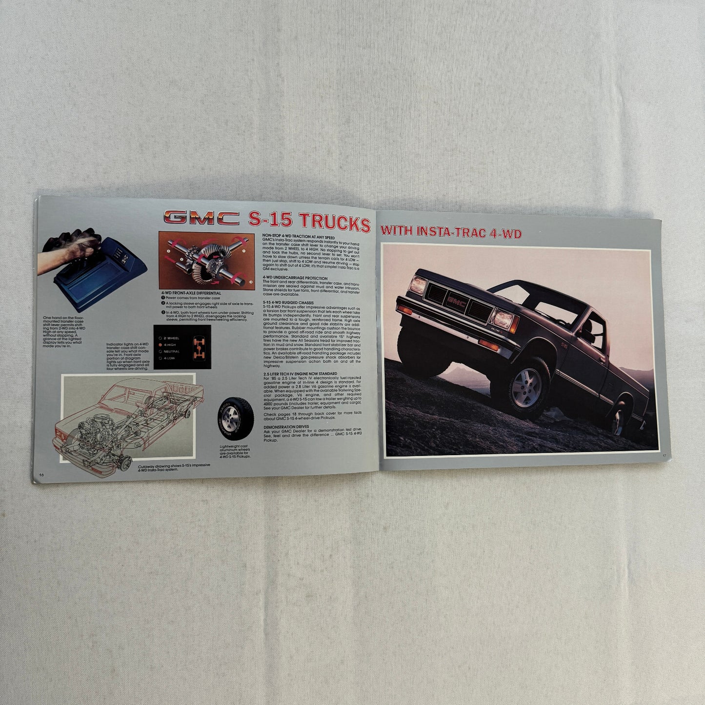 1985 GMC S-15 Pickup S15 Pickup Truck Sales Brochure Catalog Advertising