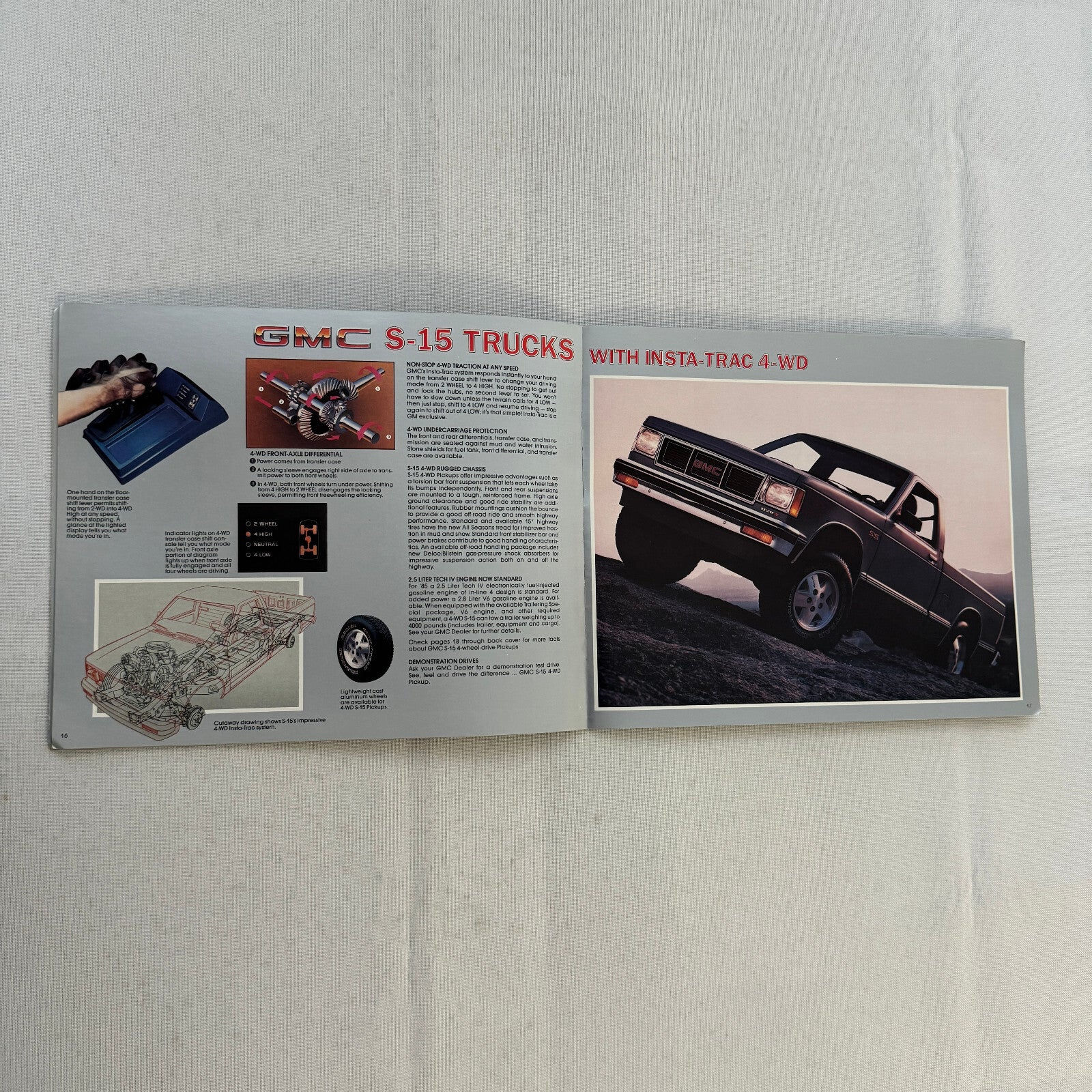1985 GMC S-15 Pickup S15 Pickup Truck Sales Brochure Catalog Advertising