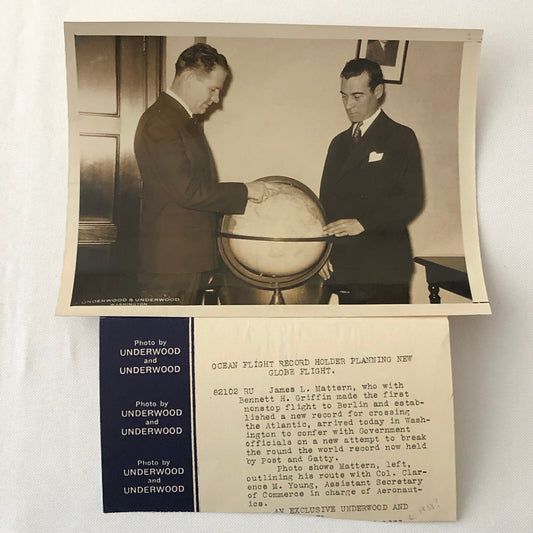 Press Photo Photograph Aviator James L Mattern Record Holder Underwood Photo