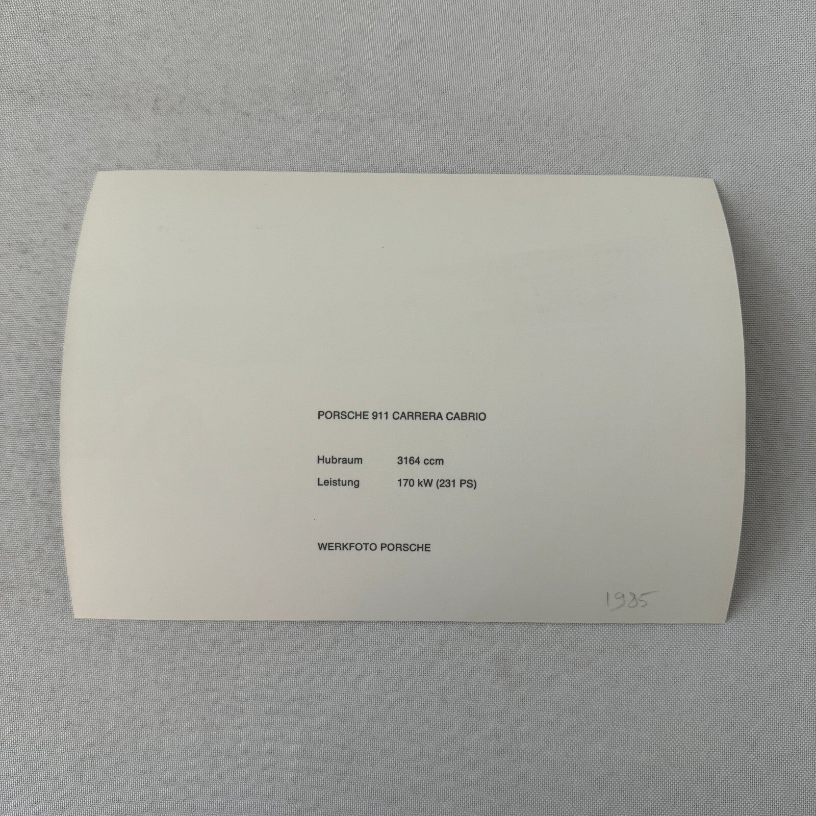 Porsche 911 Carrera Cabriolet Convertible Car Factory Press Photo Photograph