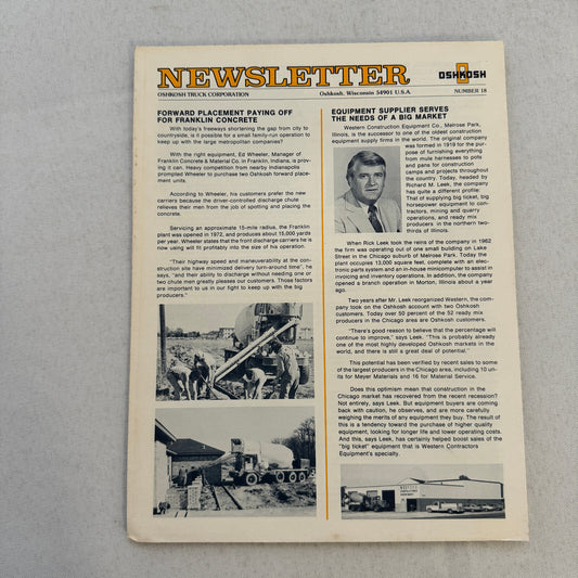Oshkosh Truck Factory Newsletter Brochure Airport Crash Truck Army Cement Mixer
